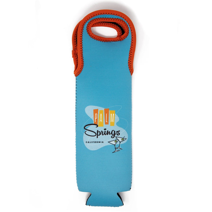 Palm Springs Martini Design Wine Bag Tote - Blue - Destination PSP