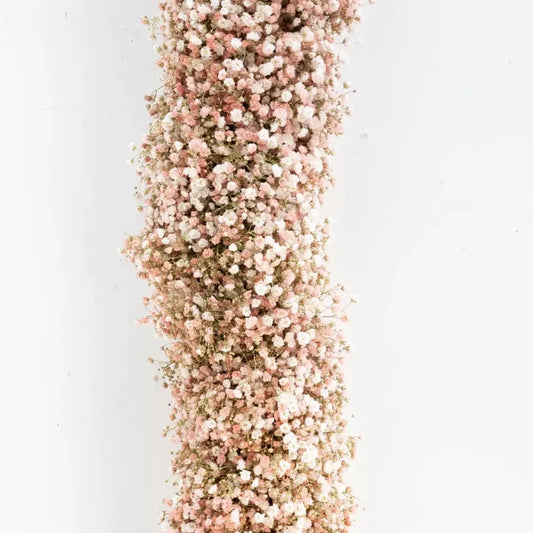 Peachy Pink Babys Breath Garland Close Up - Image
