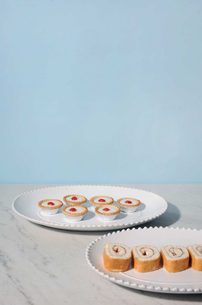 Pearl White Oval Platter Large