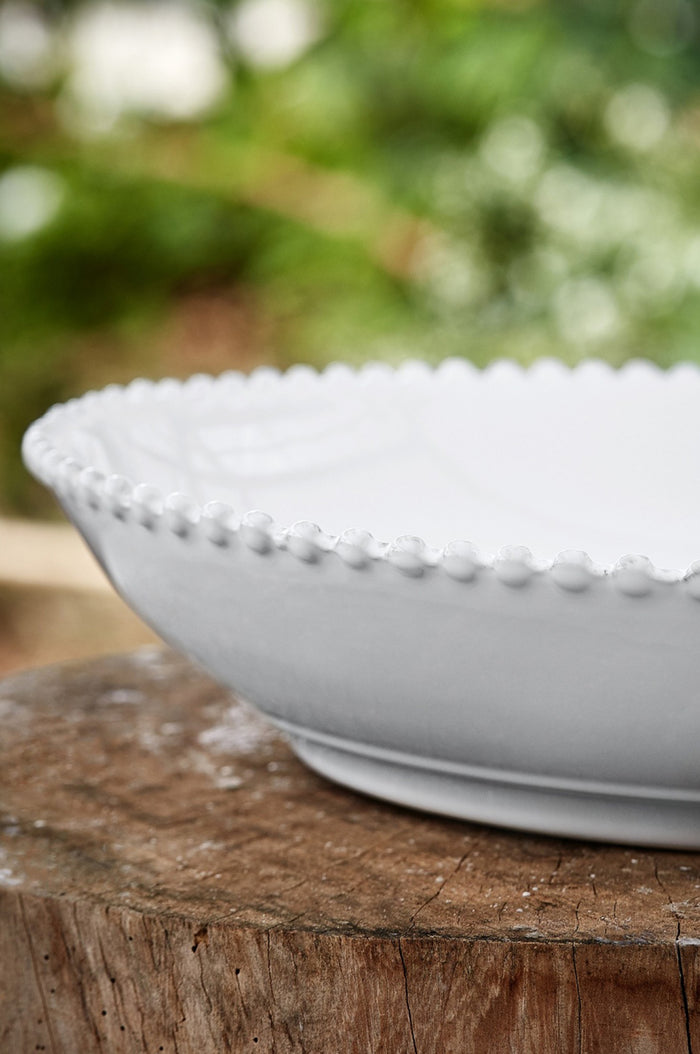 Pearl White Serving Bowl