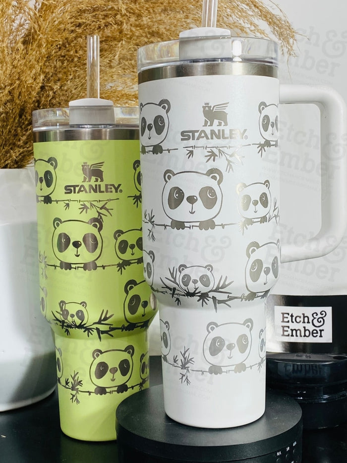Peekaboo Panda Custom Stanley Adventure Quencher 40 Oz Tumbler Tumblers