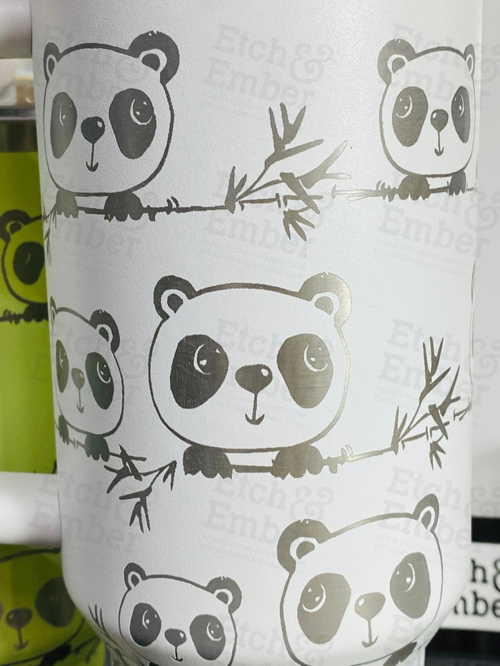 Peekaboo Panda Custom Stanley Adventure Quencher 40 Oz Tumbler Tumblers