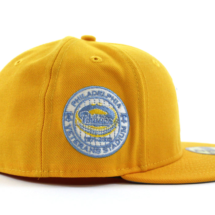 Philadelphia Phillies 1971-2003 VETERANS STADIUM 59Fifty New Era Fitted Hats (Yellow Sky Blue Under Brim)