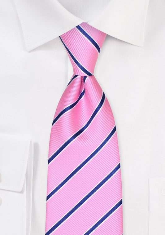 Pink Repp Striped Tie