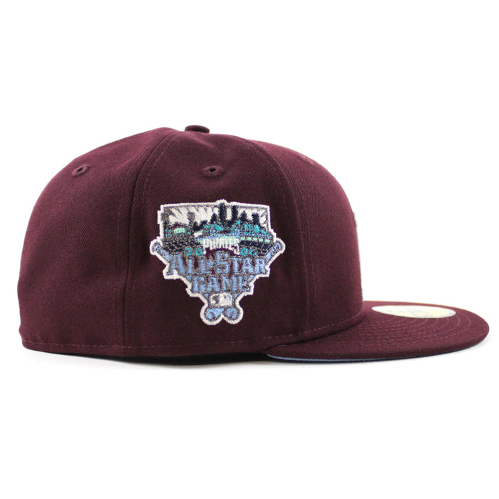 Pittsburgh Pirates 2006 All-Star Game 59Fifty New Era Fitted Hat (GITD Maroon Sky Blue Under Brim)