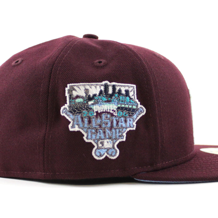 Pittsburgh Pirates 2006 All-Star Game 59Fifty New Era Fitted Hat (GITD Maroon Sky Blue Under Brim)