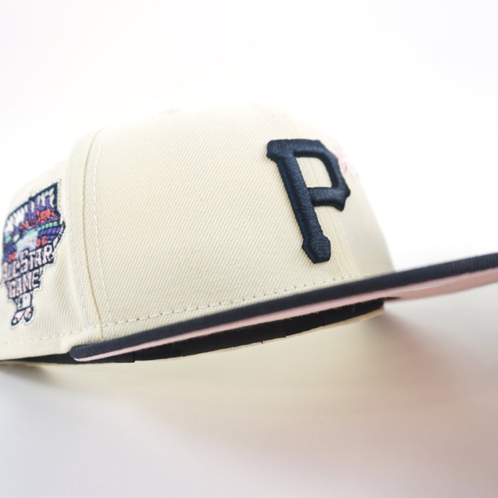 Pittsburgh Pirates 2006 All-Star Game 59Fifty New Era Fitted Hats (Chrome White Navy Pink Under Brim)