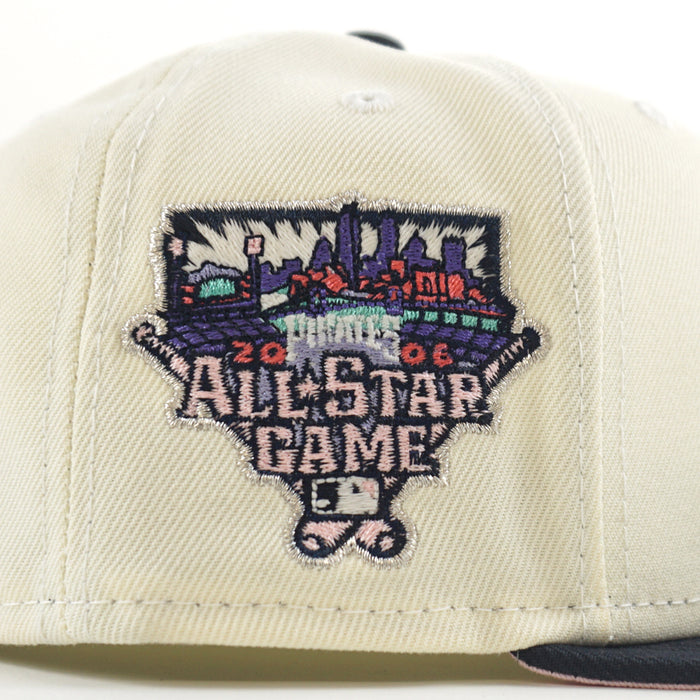 Pittsburgh Pirates 2006 All-Star Game 59Fifty New Era Fitted Hats (Chrome White Navy Pink Under Brim)