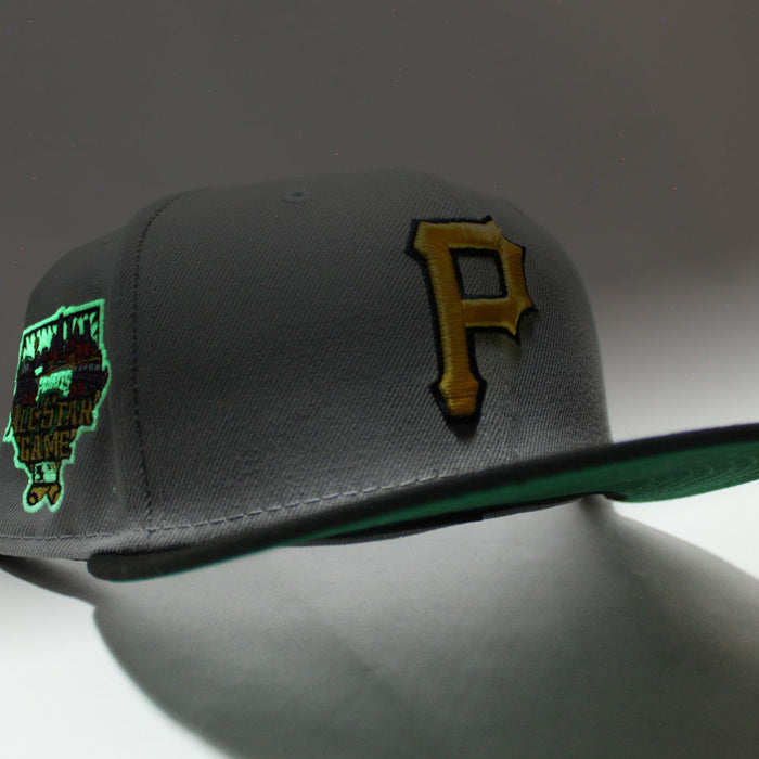 Pittsburgh Pirates 2006 All Star Game New Era 59Fifty Fitted Hat (GITD Gray Black Kelly Green Under Brim)