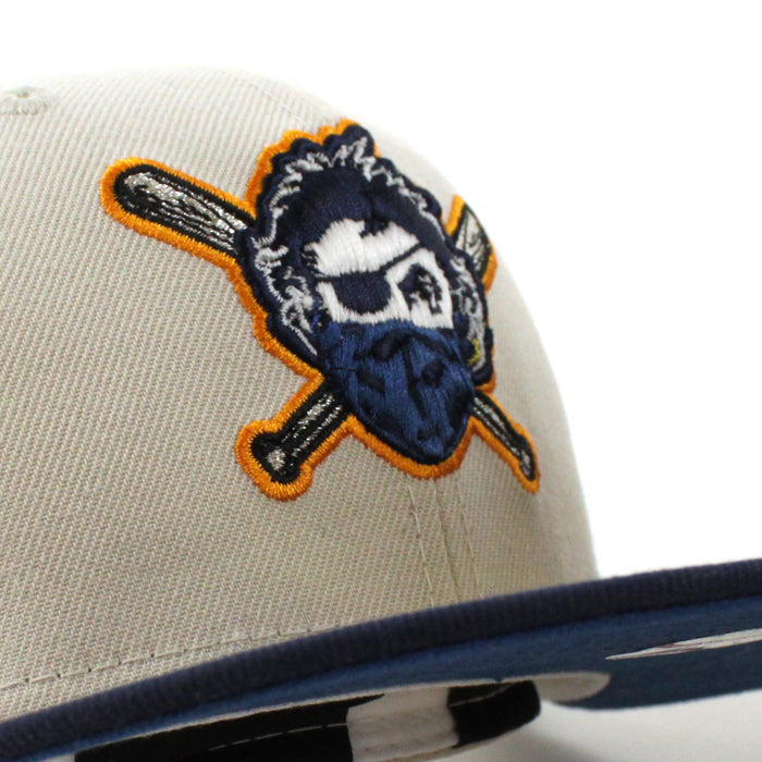 Pittsburgh Pirates TEAM FLAG 59Fifty New Era Fitted Hat (GITD Stone Oceanside Blue Seashore Blue Under Brim)