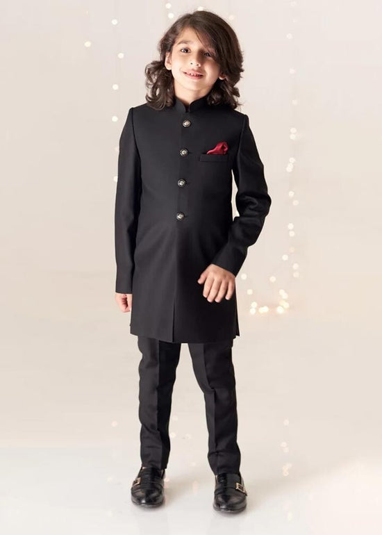 Plain Black Sherwani