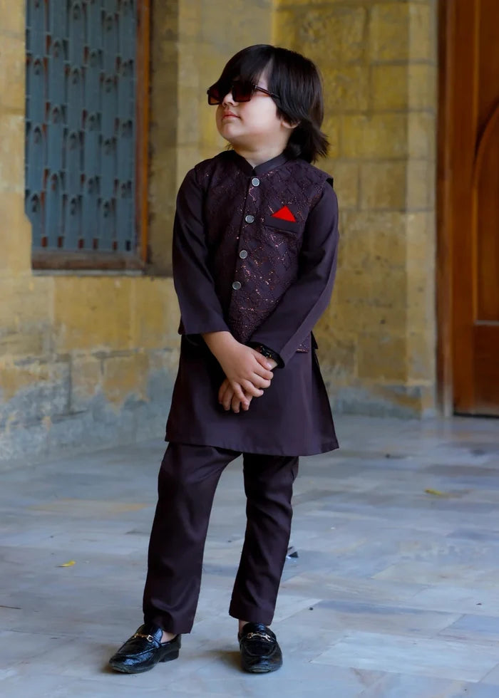 Plum Purple Waistcoat Suit-KC 042