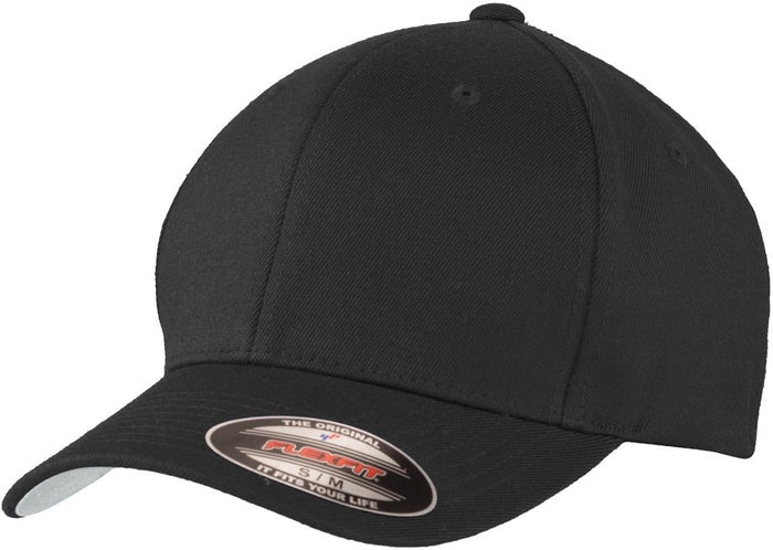 no-logo Port Authority Flexfit Wool Blend Cap-Regular-Port Authority-Black-S/M-Thread Logic