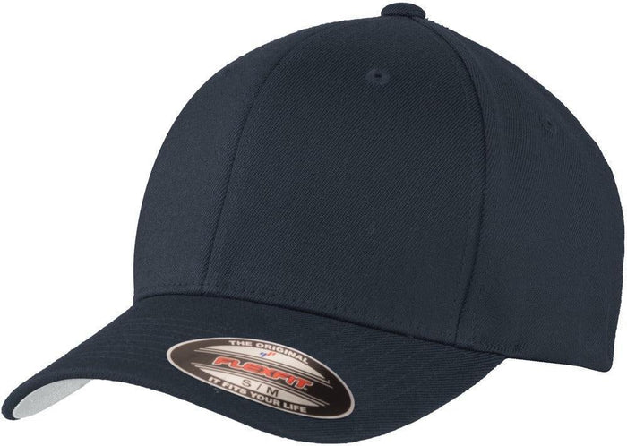 no-logo Port Authority Flexfit Wool Blend Cap-Regular-Port Authority-Dark Navy-S/M-Thread Logic
