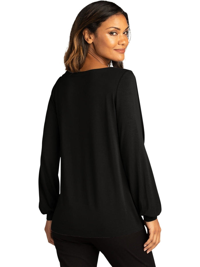 no-logo Port Authority Ladies Luxe Knit Jewel Neck Top-Regular-Port Authority-Thread Logic