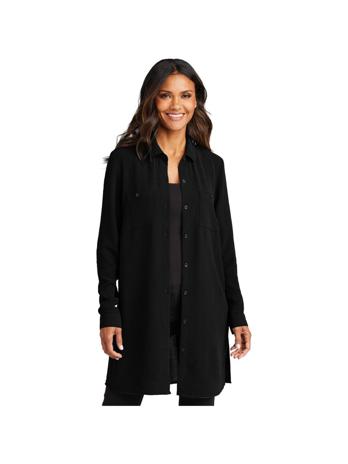 no-logo Port Authority Ladies Textured Crepe Long Tunic-Port Authority-Thread Logic