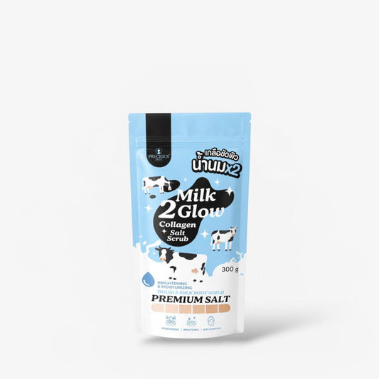 Precious Skin Milk 2 Glow Collagen Salt Scrub 300g مقشر ملح الكولاجين من بريشوس سكين ميلك 2 جلو - Princess Cosmetics Qatar
