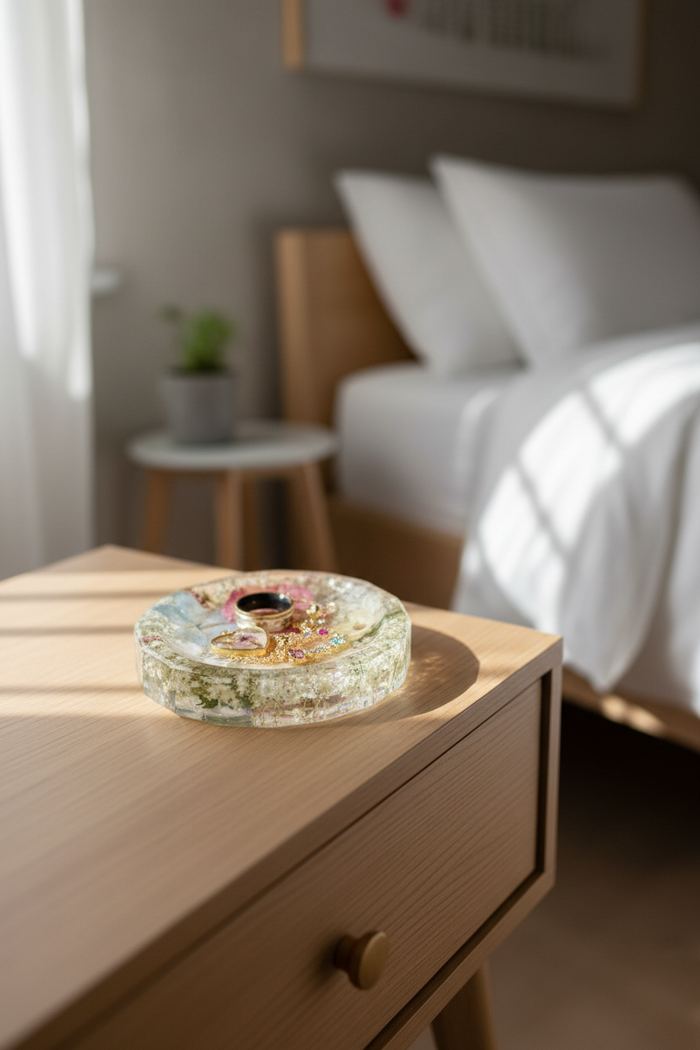 flower preservation bridal shower gift resin ring dish