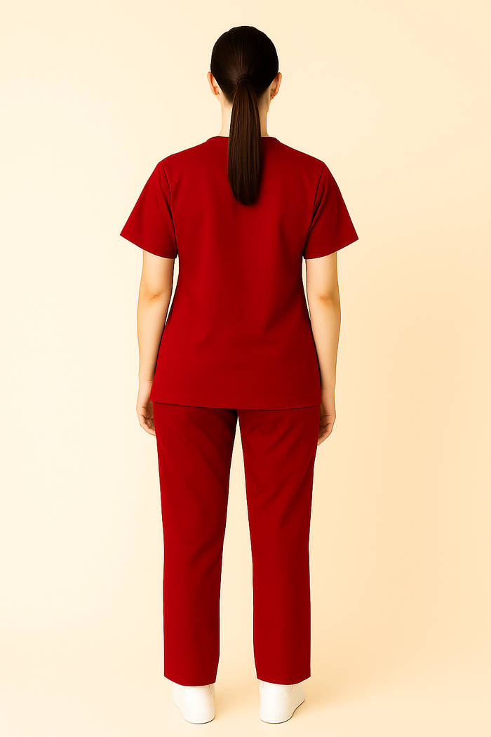 PRESTIGE 4 POCKET MANDARIN (RED) WOMEN SCRUB
