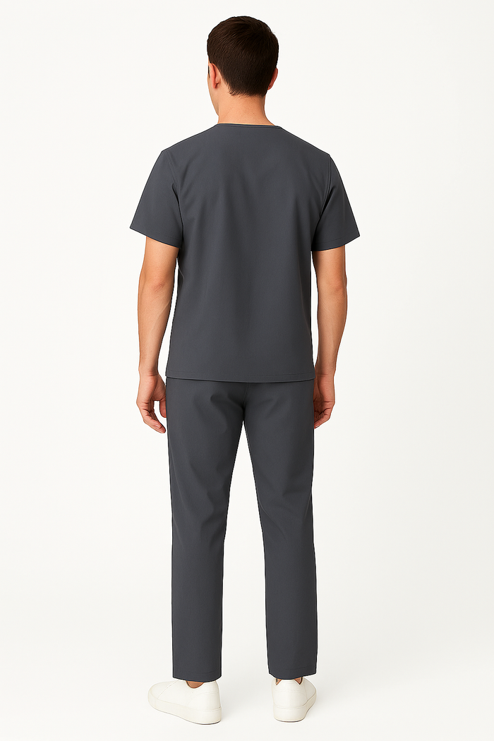 PRESTIGE 4 POCKET V NECK (GREY) MEN SCRUB