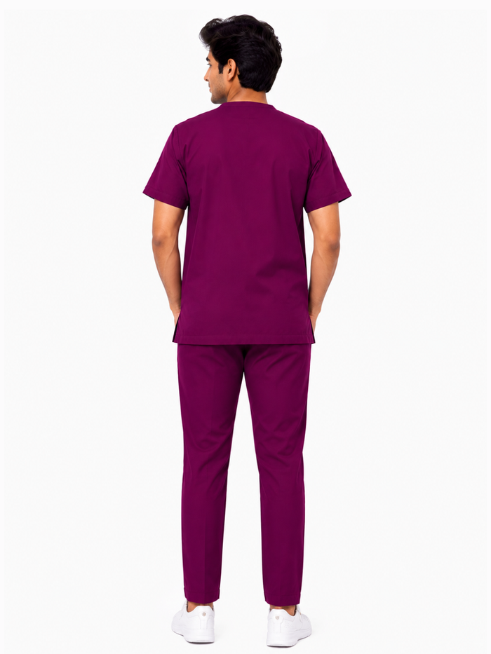 PRESTIGE 4 POCKET V NECK (WINE) MEN SCRUB