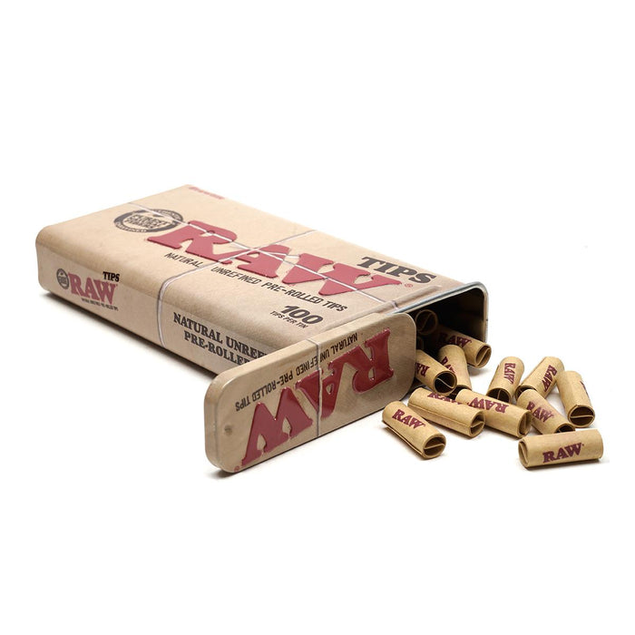 RAW Pre-Rolled Rolling Tips 100ct Tin