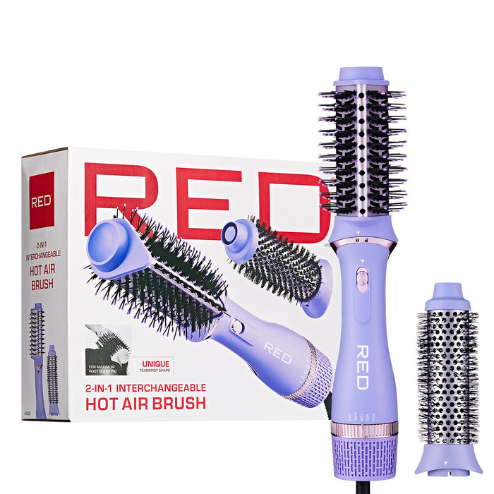 Red 2 In 1 Interchangeable Hot Air Brush