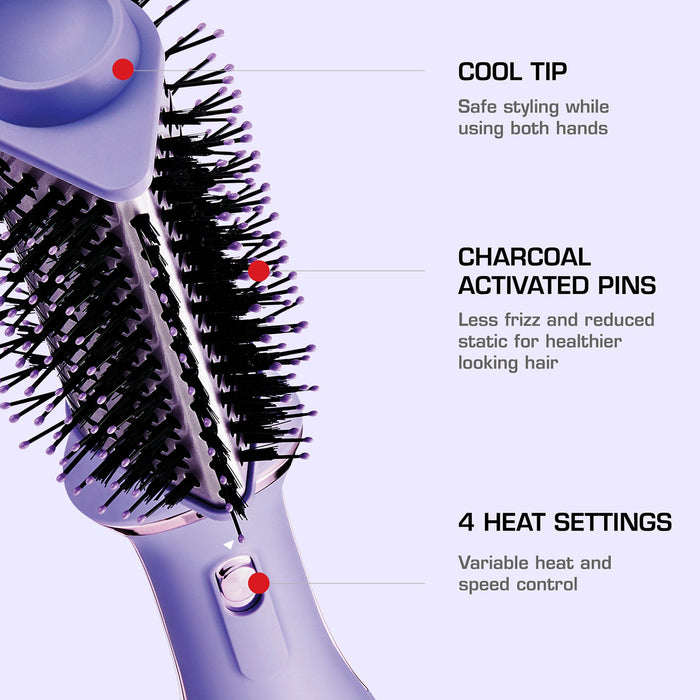 Red 2 In 1 Interchangeable Hot Air Brush
