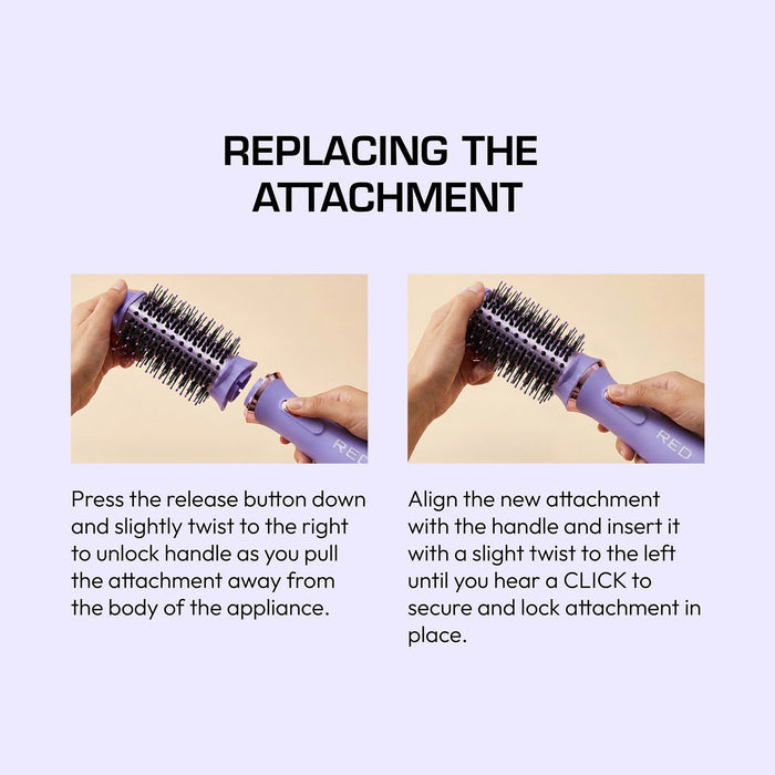 Red 2 In 1 Interchangeable Hot Air Brush
