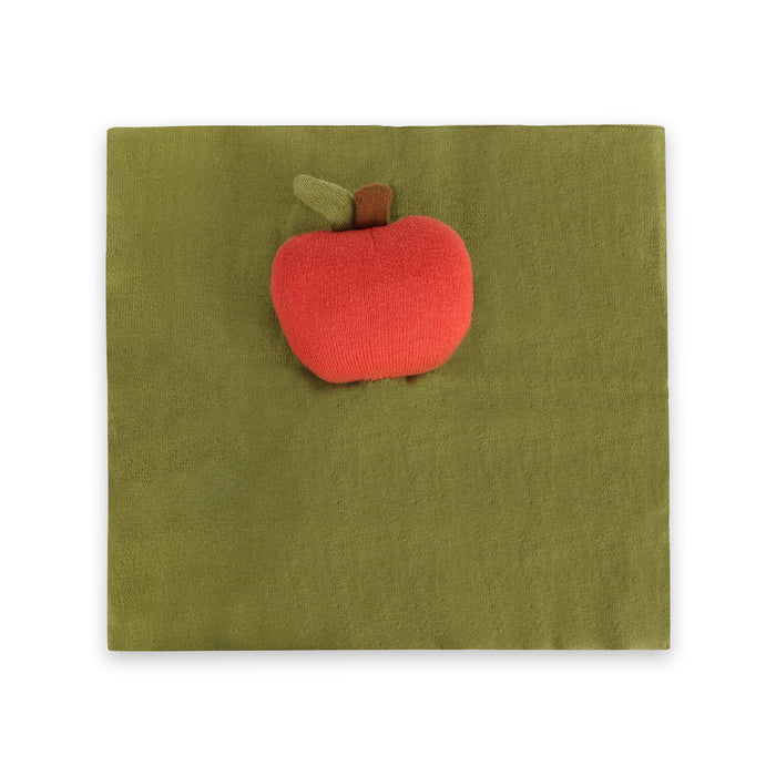 Red Big Apple - Organic Baby Lovey Security Blanket