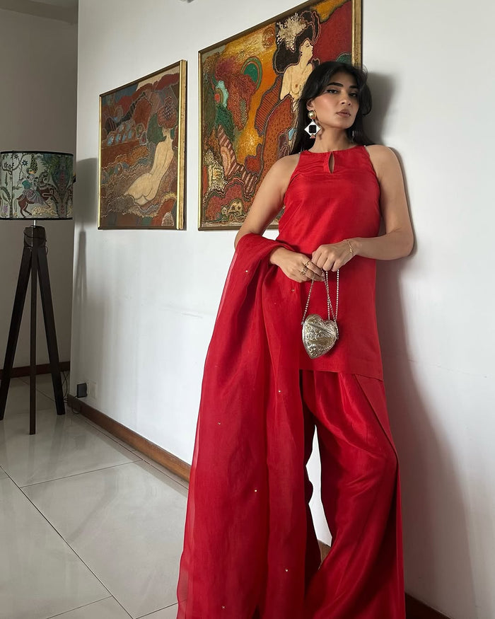 Red Farshi Shalwar