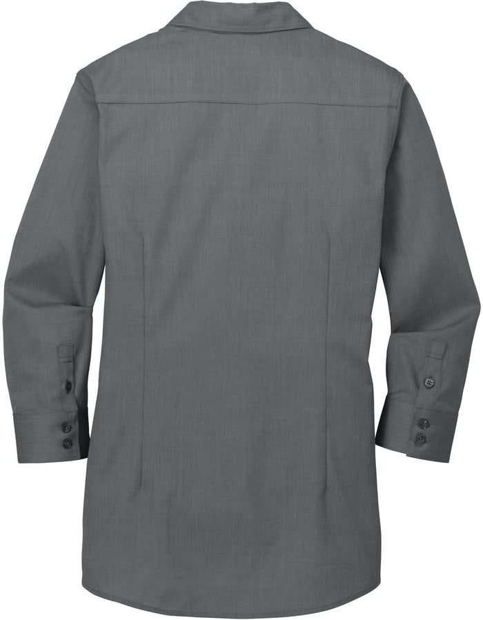 no-logo Red House Ladies 3/4-Sleeve Nailhead Non-Iron Shirt-Active-Red House-Thread Logic