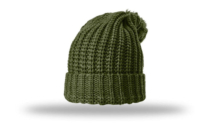 Richardson Chunk Cable Beanie W/ Cuff & Pom
