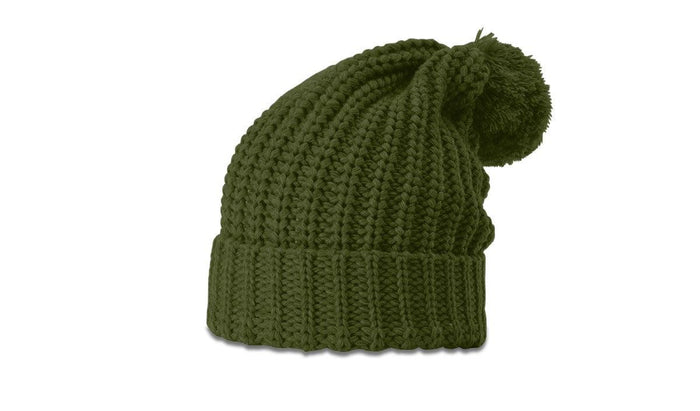 no-logo Richardson Chunk Cable Beanie W/ Cuff & Pom-Richardson-Thread Logic