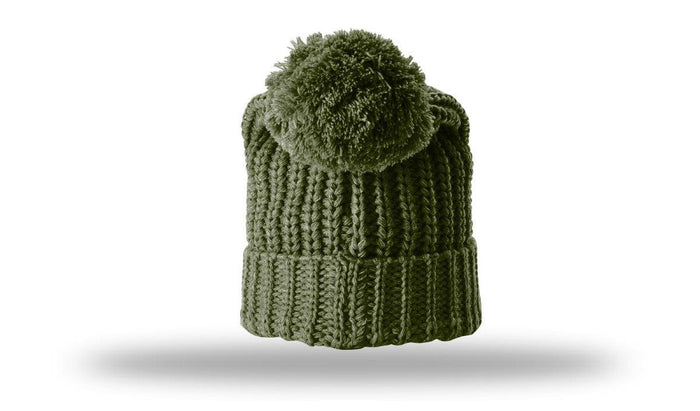 no-logo Richardson Chunk Cable Beanie W/ Cuff & Pom-Richardson-Thread Logic