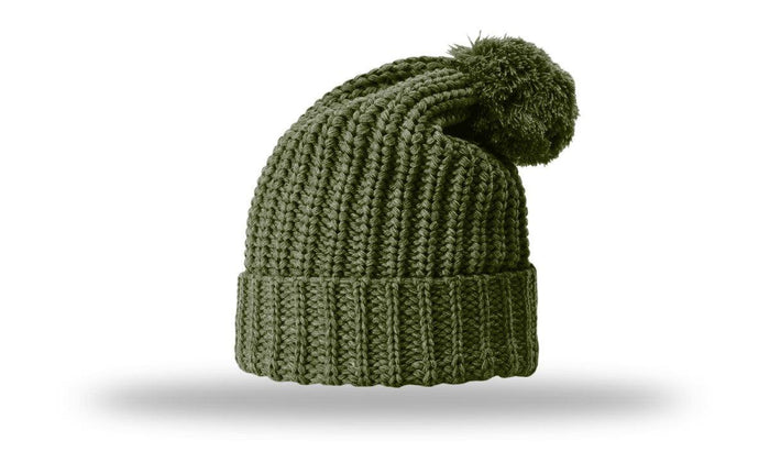 no-logo Richardson Chunk Cable Beanie W/ Cuff & Pom-Richardson-Thread Logic