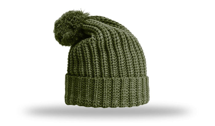 no-logo Richardson Chunk Cable Beanie W/ Cuff & Pom-Richardson-Thread Logic