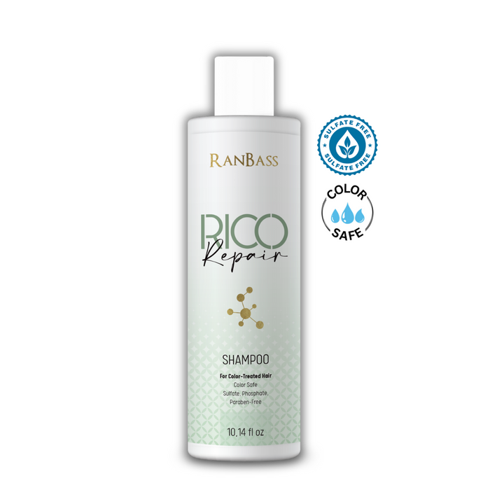Rico Repair 3 Steps - Daily Maintenance Kit for Chemically Treated Hair, Strand Repair Line. Replenish Hair Mass, for Post-Bleaching and Hair Straightening (Shampoo 10.14 fl.oz + Conditioner 10.14 fl. oz + Leave-In 10.14 fl. oz). Sulfate-free & Color-safe