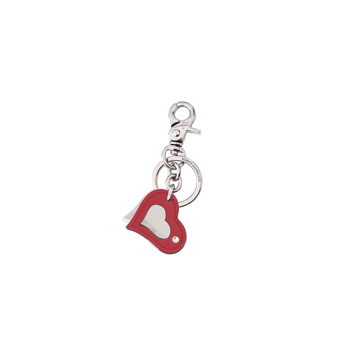 Roberto Mantellassi Red Heart Shaped Swarovski Crystal Keyring