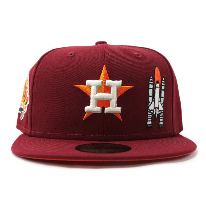 Rocket Houston Astros Cooperstown 45th Anniversary New Era 59Fifty Fitted Hat (Cardnial Orange Under Brim)