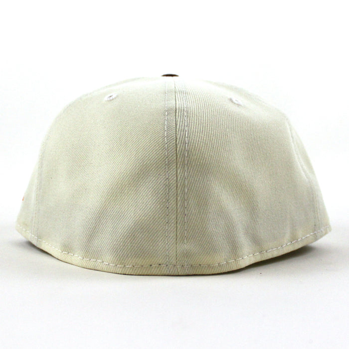ROOSTER New Era 59Fifty Fitted Hat (CHROME WHITE MAROON RUST Under Brim)
