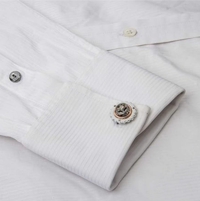 Rotatable Bicycle Gear Cufflinks – Unique Mechanical Watch Movement Cufflinks for Men
