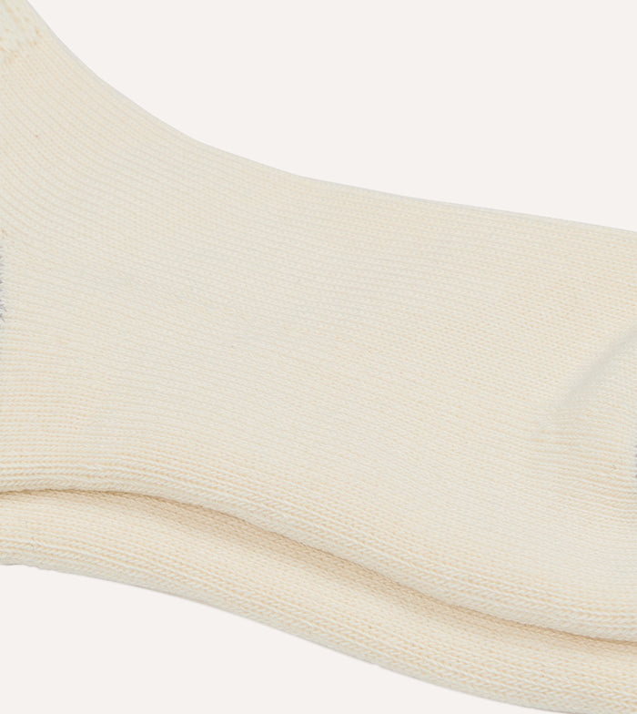 RoToTo Navy and Yellow Cotton Crew Socks