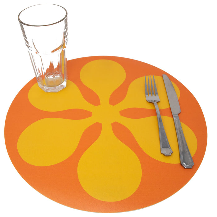 Round Modfest Vinyl Placemat - Orange - Destination PSP