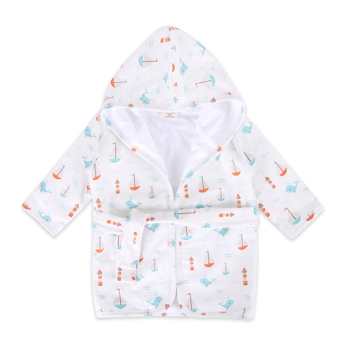 Sailboat Baby Bathrobe (Organic Jersey)