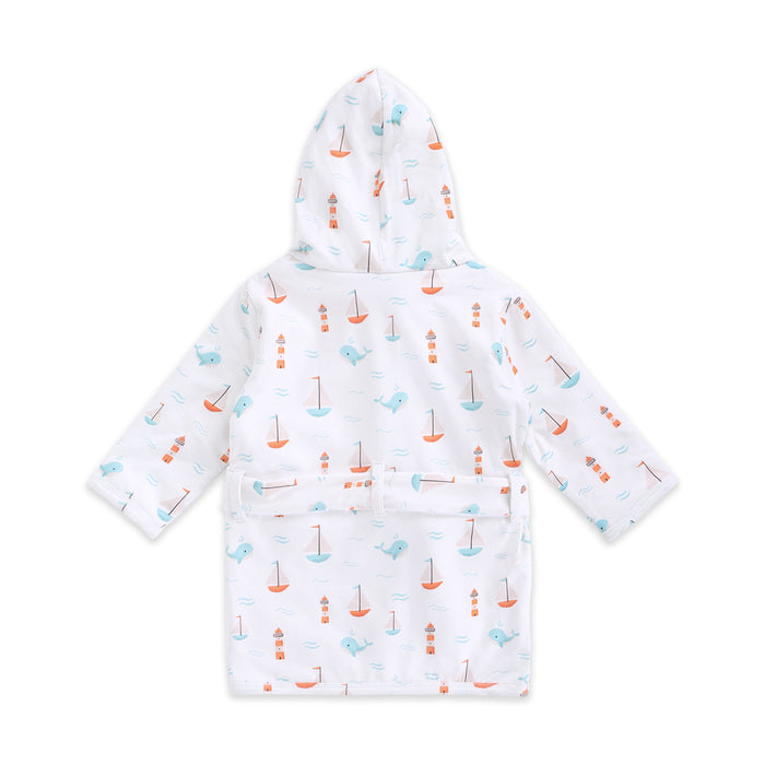 Sailboat Baby Bathrobe Back (Organic Jersey)