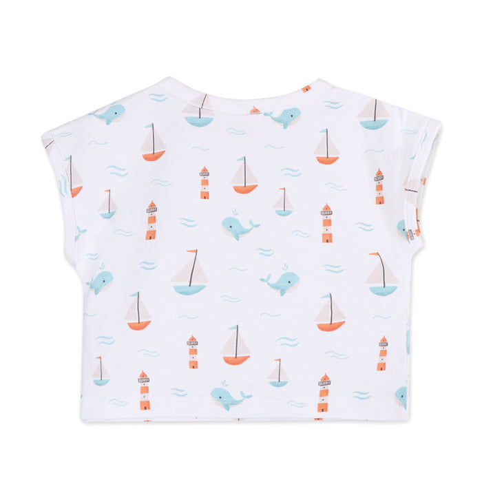 Sailboat Whales Baby Tee Back (Organic Jersey)