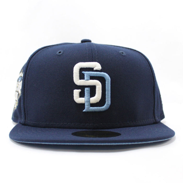 San Diego Padres 2016 All Star Game New Era Fitted 59Fifty Hat (Glow in the Dark Navy Sky Blue Under Brim)