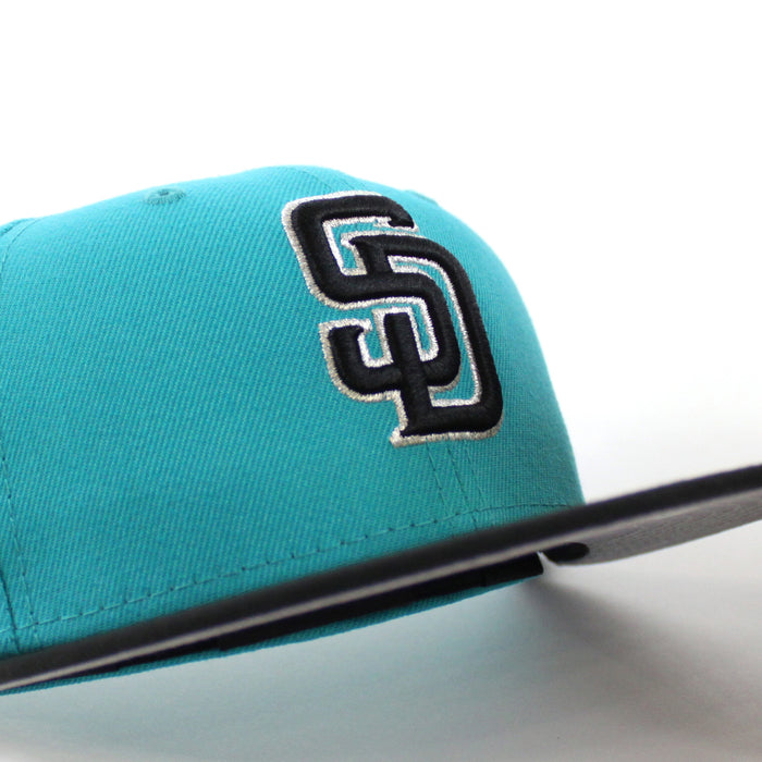 San Diego Padres 50th Anniversary New Era 59Fifty Fitted Hat (Teal Black Gray Under Brim)