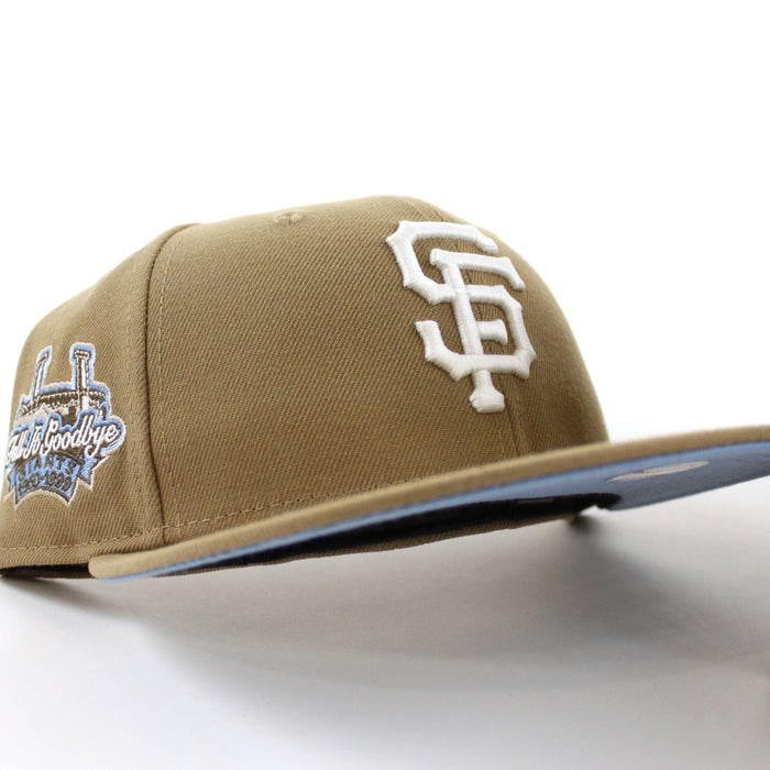 San Francisco Giants 1960-99 TELL IT GOODBYE New Era 59Fifty Fitted Hat (GITD Khaki Sky Blue Under Brim)